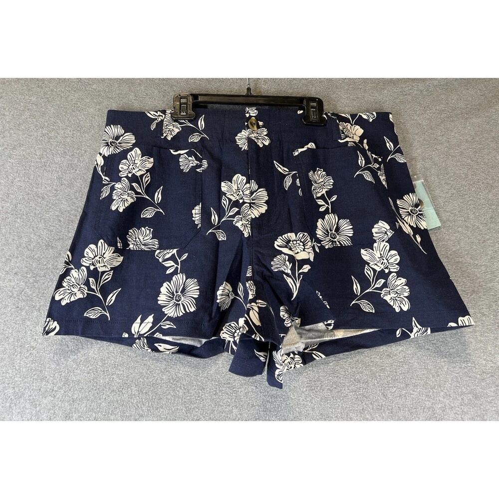 Anthropolgie Colette Floral Blue Shorts Size 16W